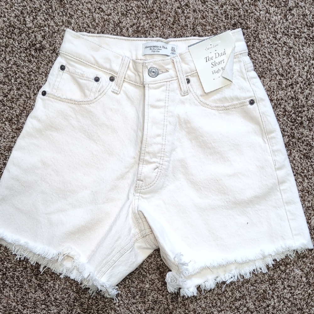 Abercrombie And Fitch The Dad Short Women's Denim High Rise Size 23 NEW